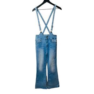 Sneak Peek Flare Leg High Waist Jean Overalls size medium